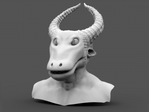 creature head hipoly Model 3D