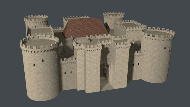 medieval castle 3D Model .c4d .max .obj .3ds .fbx .stl .blend 