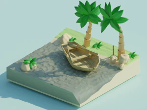 beach scene 3D Model