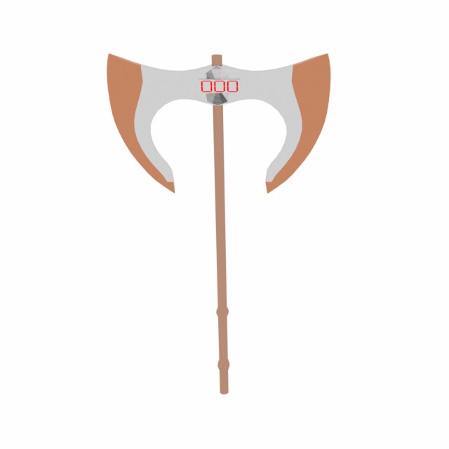 two-handed ax Model 3D .c4d .max .obj .3ds .fbx .stl .blend 