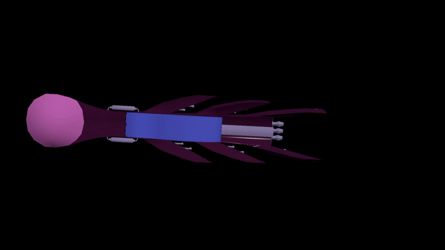 violet spaceship 3D Model .c4d .max .obj .3ds .fbx .stl .blend