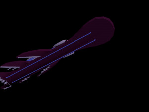 violet spaceship 3D Model