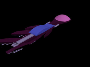 violet spaceship 3D Model