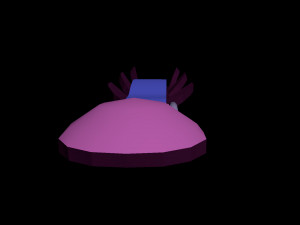 violet spaceship 3D Model