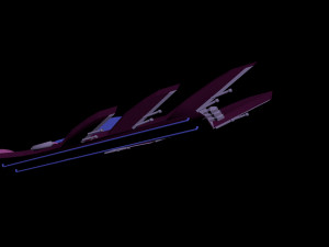 violet spaceship 3D Model