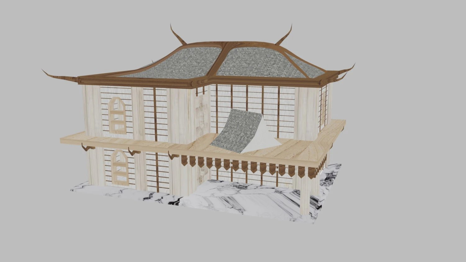 japanese house 3D Model .c4d .max .obj .3ds .fbx .stl .blend