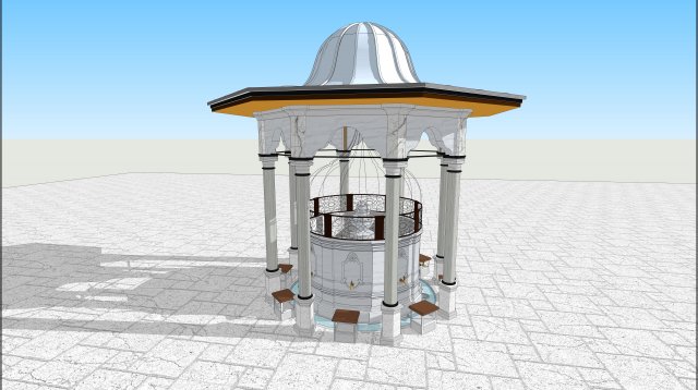 mosque fountain Model 3D .c4d .max .obj .3ds .fbx .stl .blend 