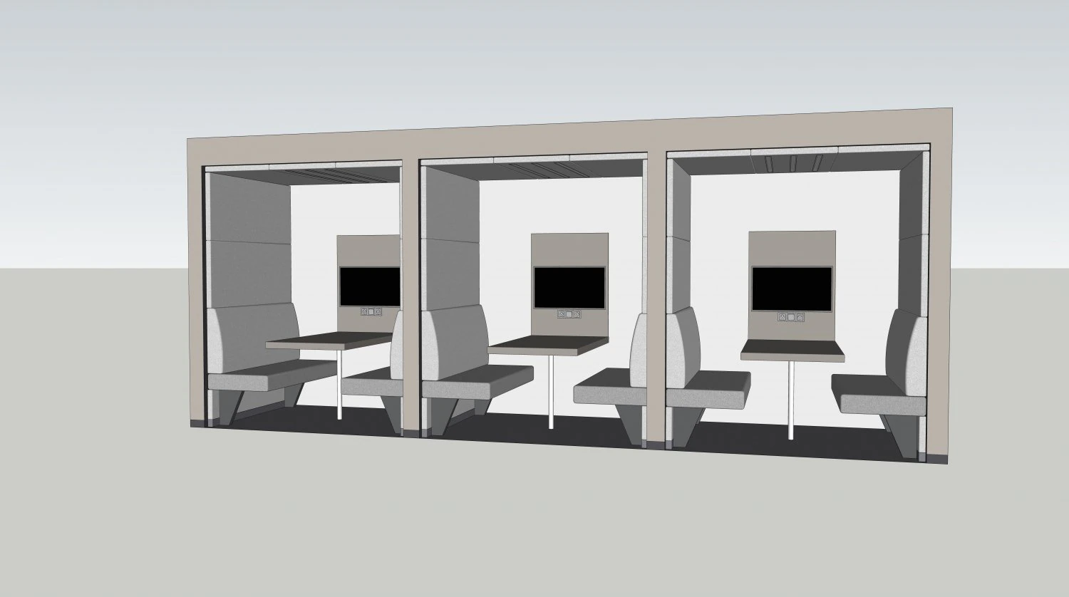 Coworking Pods 3D Model .c4d .max .obj .3ds .fbx .stl .blend