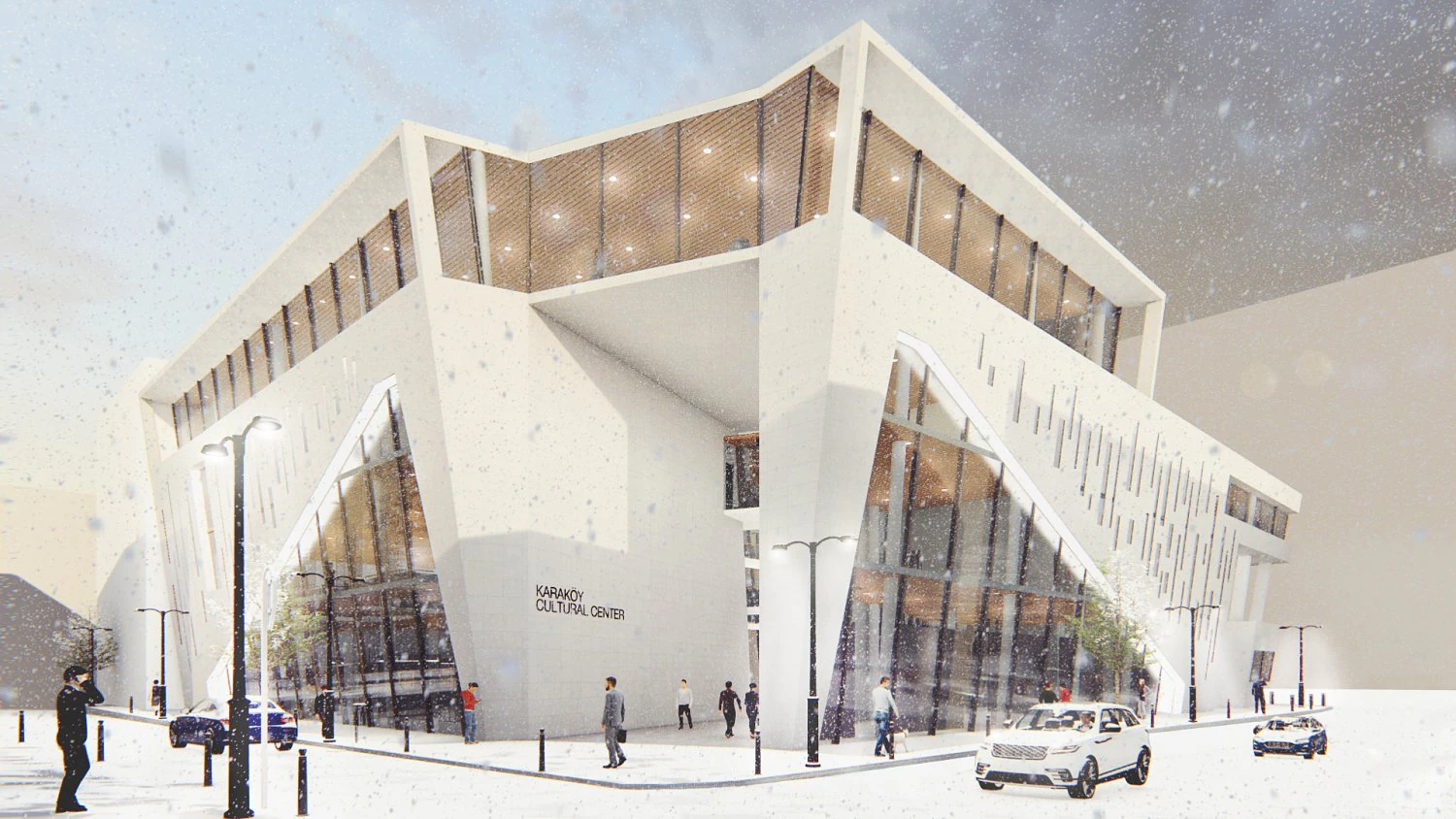 Modern Cultural Center 3D Model .c4d .max .obj .3ds .fbx .stl .blend 