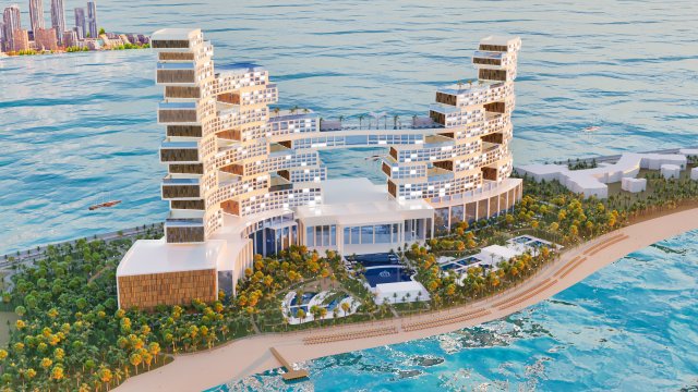 Atlantis The Royal Dubai - Best Luxury Beach Hotel - Resort Modello 3D .c4d .max .obj .3ds .fbx .stl .blend 