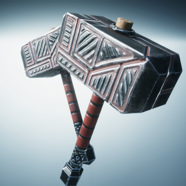 molot-game ready low poly battle hammer model 3D Model .c4d .max .obj .3ds .fbx .stl .blend 