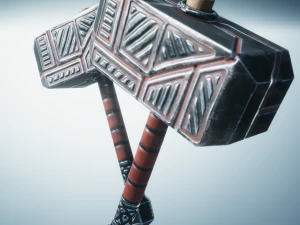 Modello di martello da battaglia low poly pronto per il gioco molot Modello 3D