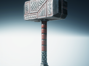 molot-game ready low poly battle hammer model 3D Model
