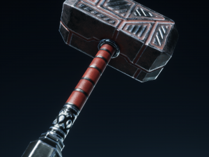 molot-game ready low poly battle hammer model 3D Model