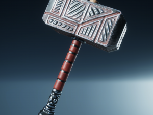 molot-game ready low poly battle hammer model 3D Model