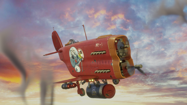 Stylized military aircraftPBRready to play Modelo 3D .c4d .max .obj .3ds .fbx .stl .blend 