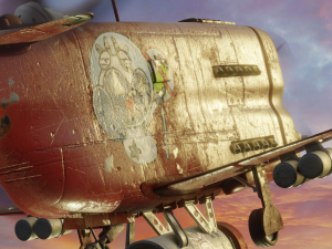 Stylized military aircraftPBRready to play Modelo 3D