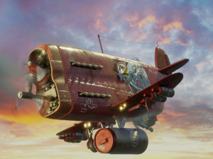 Stylized military aircraftPBRready to play Modelo 3D