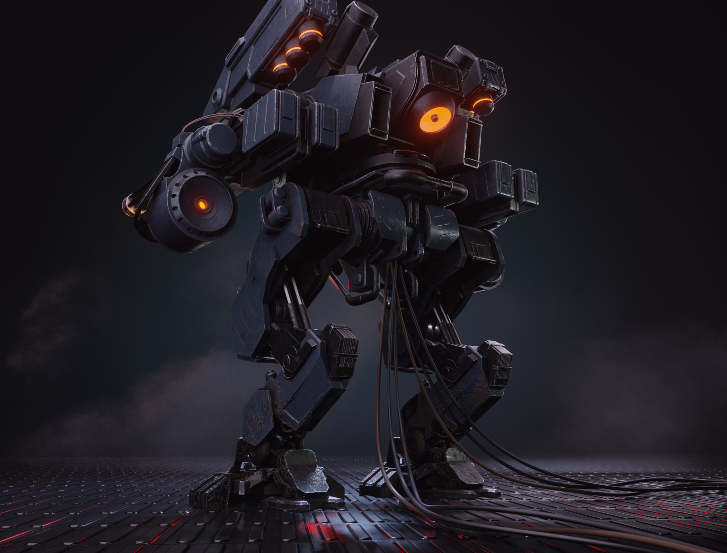 Stylized combat robot PBR LowPoly game-ready Low-poly 3D Model in