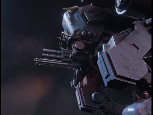 Stylized combat robot PBR LowPoly game-ready Low-poly 3D Model