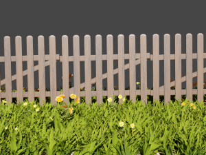 Fence and grass Low-poly 3D 模型