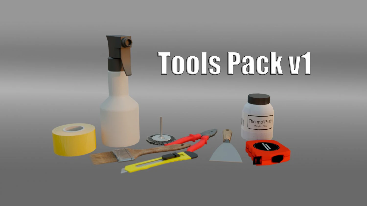 Tools Pack v1 3D Model .c4d .max .obj .3ds .fbx .stl .blend