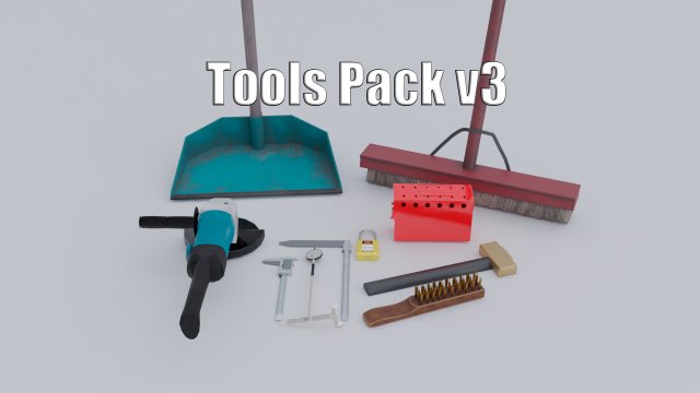 Tools Pack v3 Model 3D .c4d .max .obj .3ds .fbx .stl .blend 