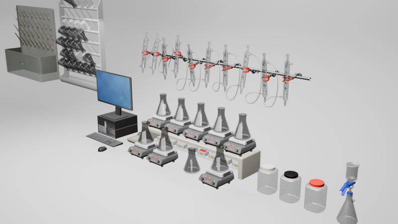 Laboratory Equipment Pack 3D Model .c4d .max .obj .3ds .fbx .stl .blend