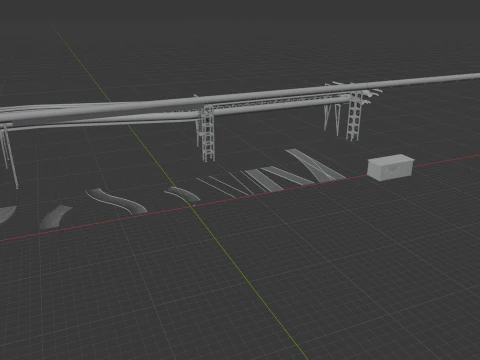 Railway Scenery Pack 3D Model