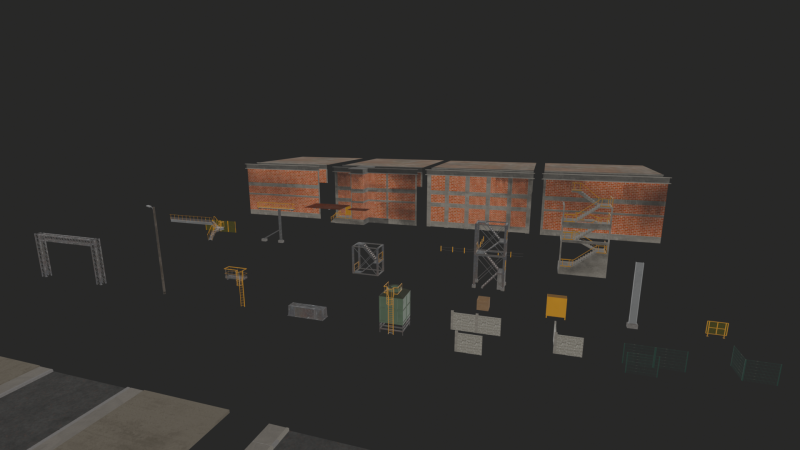 Модульный промышленный пакет 3D Модель .c4d .max .obj .3ds .fbx .stl .blend 