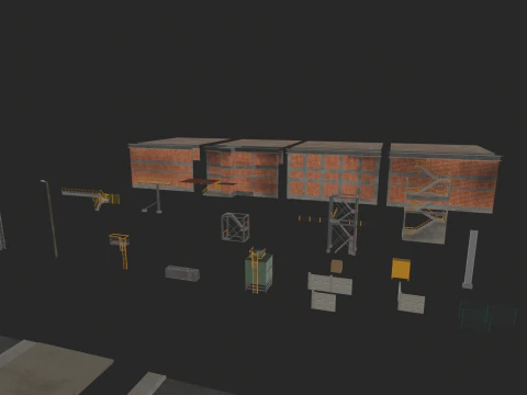 Модульный промышленный пакет 3D Модель