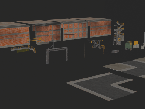 Модульный промышленный пакет 3D Модель