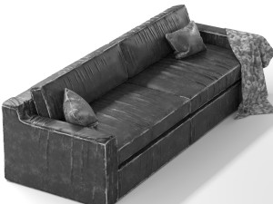 flodafors black sofa 3D Model