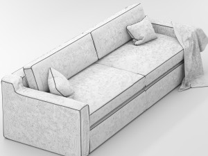 flodafors black sofa 3D Model