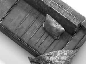 flodafors black sofa 3D Model