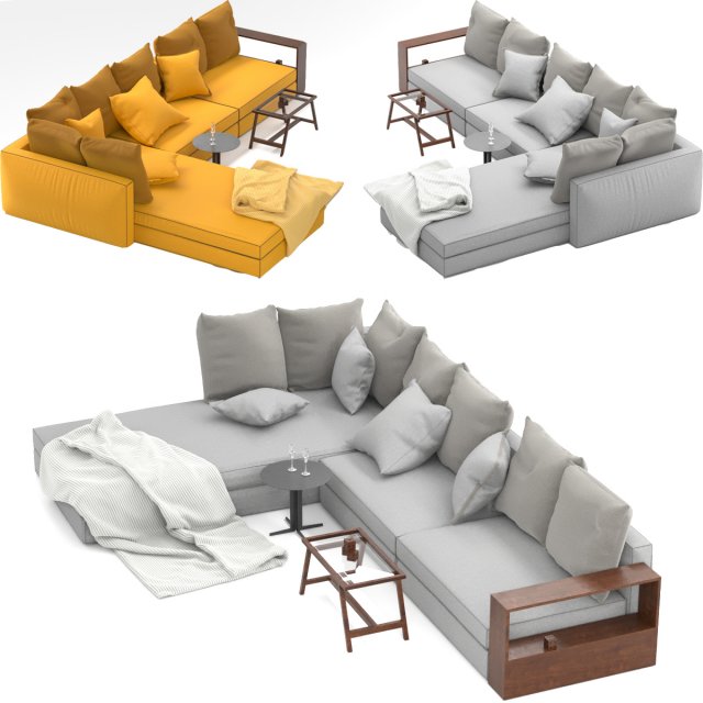 groundpiece sofa 3D-Modell .c4d .max .obj .3ds .fbx .stl .blend 
