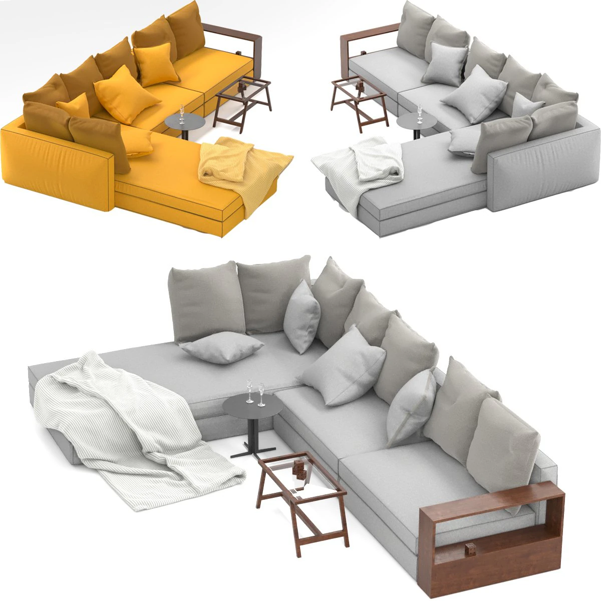groundpiece sofa 3D Model .c4d .max .obj .3ds .fbx .stl .blend 
