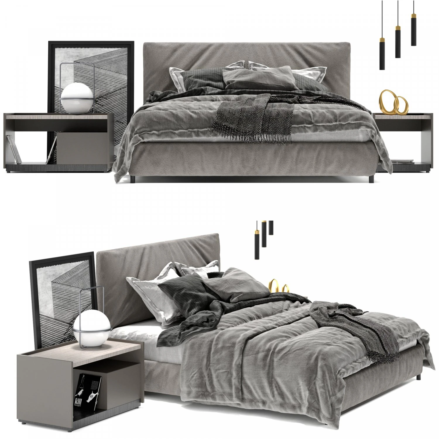 Ribbon bed 3D Model .c4d .max .obj .3ds .fbx .stl .blend 