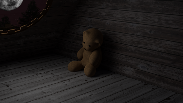 Teddy bear scene on attic Model 3D .c4d .max .obj .3ds .fbx .stl .blend 