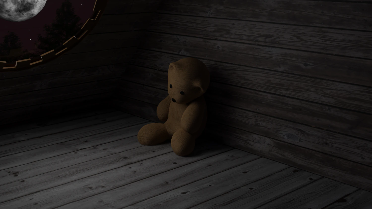 Teddy bear scene on attic 3D Model .c4d .max .obj .3ds .fbx .stl .blend 
