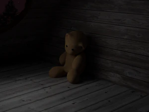 Teddy bear scene on attic 3D Model