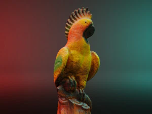 Scansione 3d della scultura del pappagallo Modello 3D