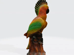 Scansione 3d della scultura del pappagallo Modello 3D