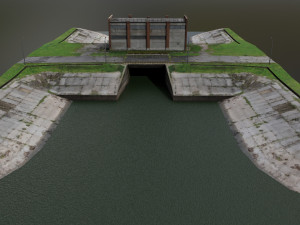 Dam on the river 3D Model