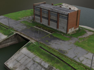 Dam on the river 3D Model