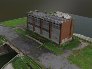 Dam on the river 3D Model