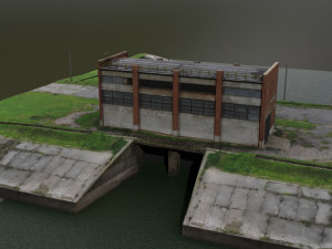 Dam on the river 3D Model