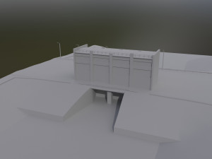 Dam on the river 3D Model