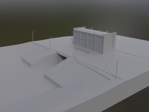 Dam on the river 3D Model