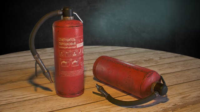 Old Extinguisher 3D Model .c4d .max .obj .3ds .fbx .stl .blend 